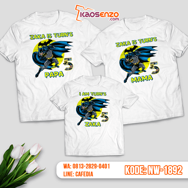 Baju Kaos Couple Keluarga Batman | Kaos Ultah Anak | Kaos Batman - NW 1892