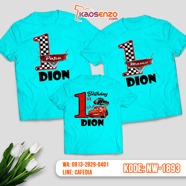 Kaos Couple Keluarga Cars | Kaos Ulang Tahun Anak | Kaos Cars - NW 1893