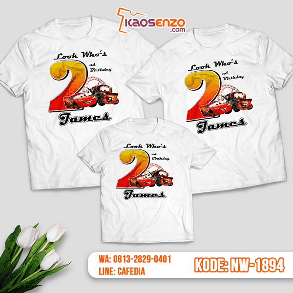 Baju Kaos Couple Keluarga Cars | Kaos Ultah Anak | Kaos Cars - NW 1894