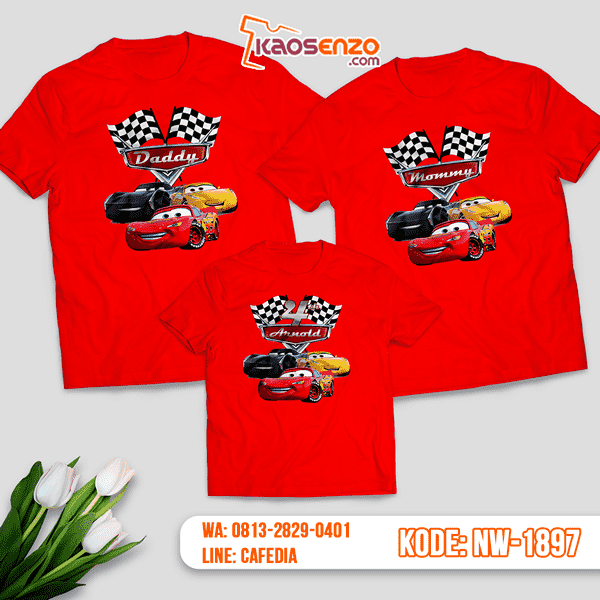 Baju Kaos Couple Keluarga Cars | Kaos Family Custom | Kaos Cars - NW 1897