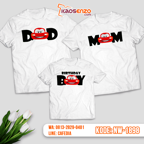 Baju Kaos Couple Keluarga Cars | Kaos Family Custom | Kaos Cars - NW 1898