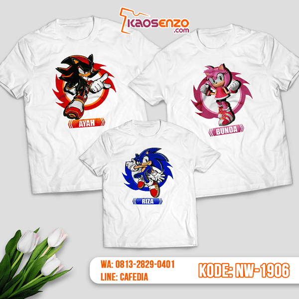 Baju Kaos Couple Keluarga Sonic | Kaos Family Custom | Kaos Sonic - NW 1906