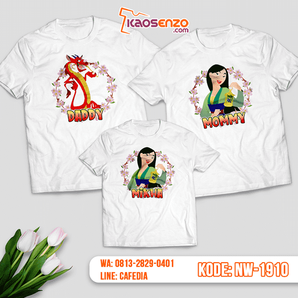 Baju Kaos Couple Keluarga Mulan | Kaos Family Custom | Kaos Mulan - NW 1910