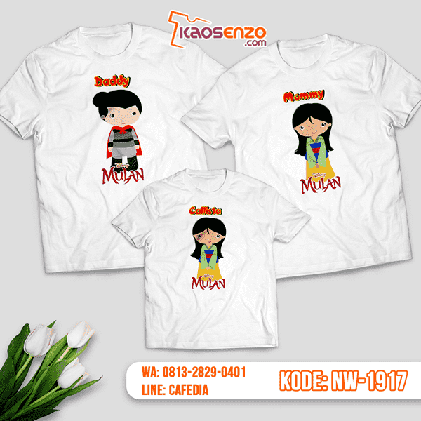 Baju Kaos Couple Keluarga Mulan | Kaos Family Custom | Kaos Mulan - NW 1917