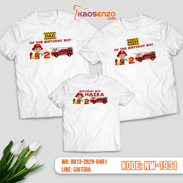 Baju Kaos Couple Keluarga Fireman | Kaos Ultah Anak | Kaos Fireman - NW 1931