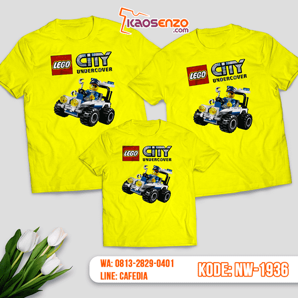 Baju Kaos Couple Keluarga Lego City | Kaos Family Custom | Kaos Lego City - NW 1936