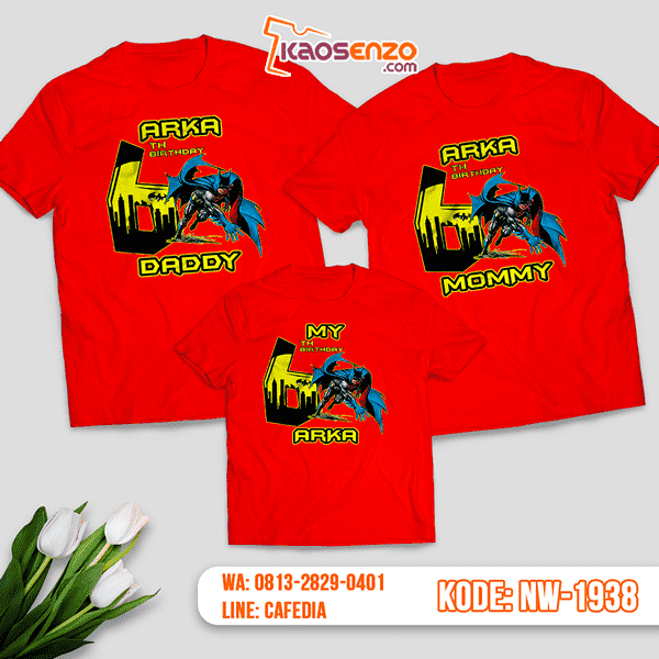 Kaos Couple Keluarga Batman | Kaos Ulang Tahun Anak | Kaos Batman - NW 1938