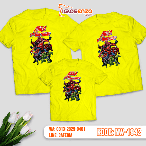 Kaos Couple Keluarga Avengers | Kaos Ulang Tahun Anak | Kaos Avengers - NW 1942