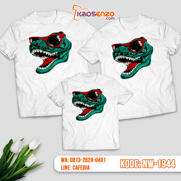 Baju Kaos Couple Keluarga Cool Dino | Kaos Family Custom | Kaos Cool Dino- NW 1944