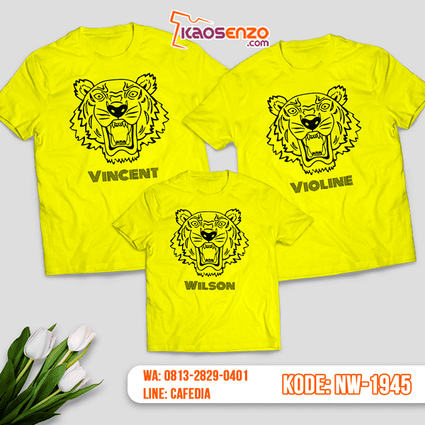 Baju Kaos Couple Keluarga Kenzo Macan | Kaos Family Custom | Kaos Kenzo Macan - NW 1945