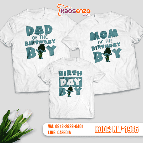 Baju Kaos Couple Keluarga Trolls | Kaos Ultah Anak | Kaos Trolls - NW 1965