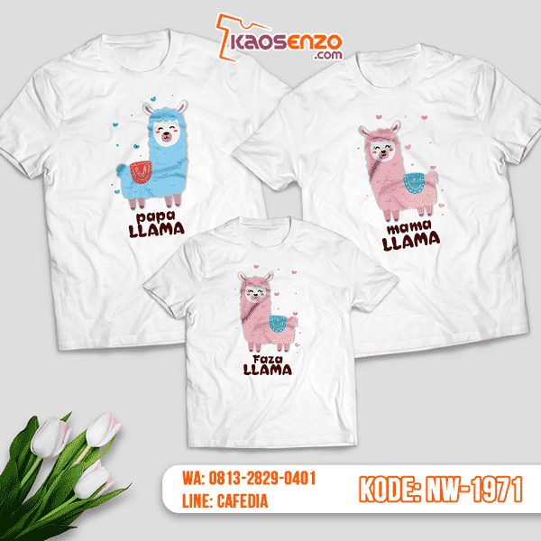 Baju Kaos Couple Keluarga Mickey Llama | Kaos Family Custom | Kaos Llama - NW 1971