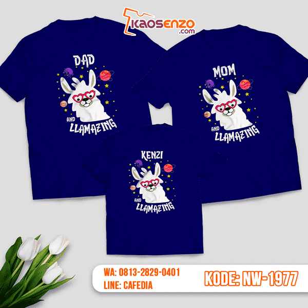 Baju Kaos Couple Keluarga Llama | Kaos Family Custom | Kaos Llama - NW 1977