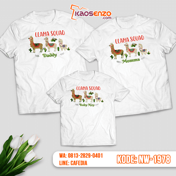 Baju Kaos Couple Keluarga Llama | Kaos Family Custom | Kaos Llama - NW 1978