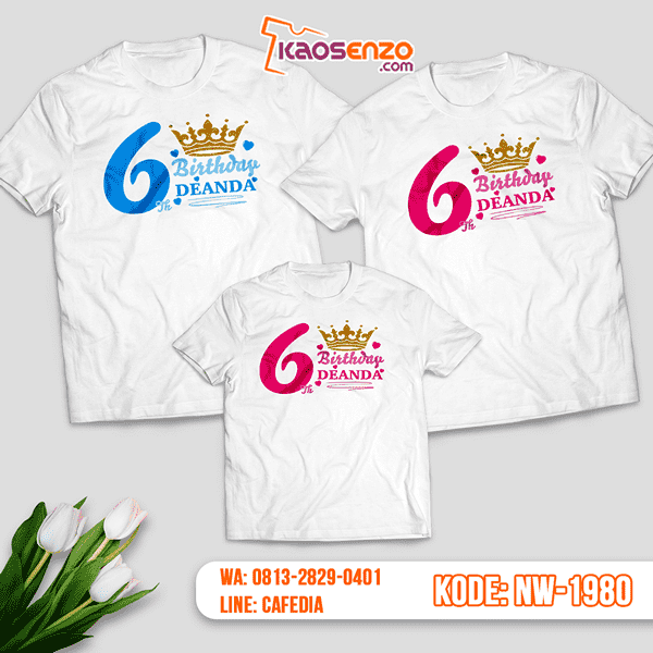 Baju Kaos Couple Keluarga Birthday | Kaos Ultah Anak | Kaos Birthday - NW 1980