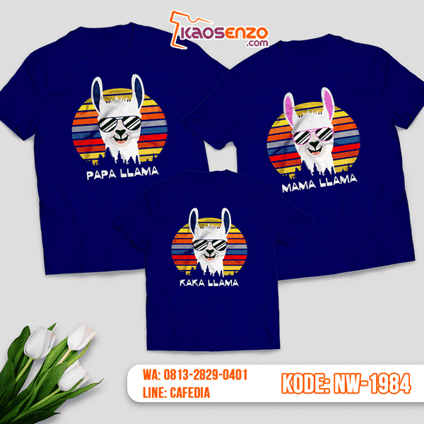 Baju Kaos Couple Keluarga Llama | Kaos Family Custom | Kaos Llama - NW 1984