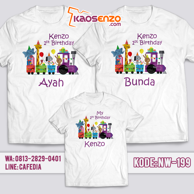 Baju Kaos Couple Keluarga | Baju Kaos Ultah Motif Zoo 