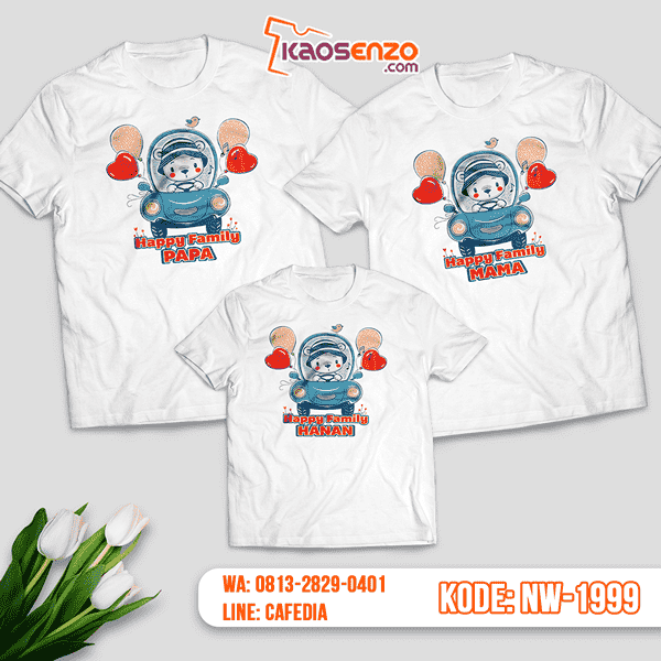 Baju Kaos Couple Keluarga Bear | Kaos Family Custom | Kaos Bear - NW 1999