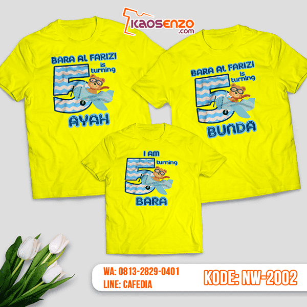 Kaos Couple Keluarga Bear | Kaos Ulang Tahun Anak | Kaos Bear - NW 2002