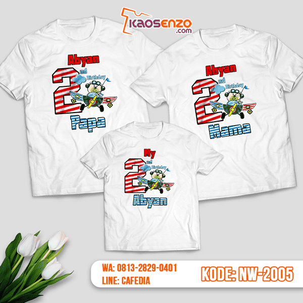 Baju Kaos Couple Keluarga Bear | Kaos Family Custom | Kaos Bear - NW 2005