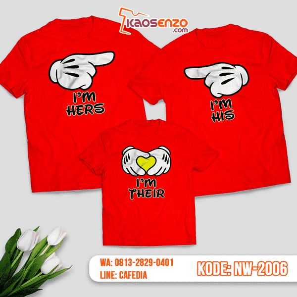 Baju Kaos Couple Keluarga Mickey Minnie Mouse | Kaos Family Custom | Kaos Mickey Minnie Mouse - NW 2006