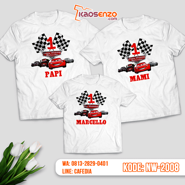 Baju Kaos Couple Keluarga Cars | Kaos Family Custom | Kaos Cars - NW 2008