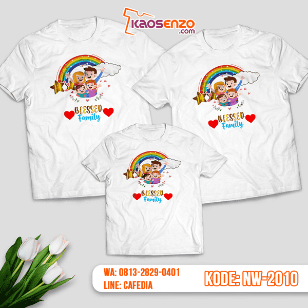 Baju Kaos Couple Keluarga Blessed | Kaos Family Custom | Kaos Blessed - NW 2010