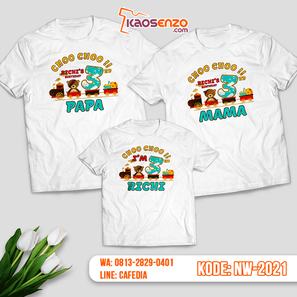 Baju Kaos Couple Keluarga Train | Kaos Ultah Anak | Kaos Train - NW 2021