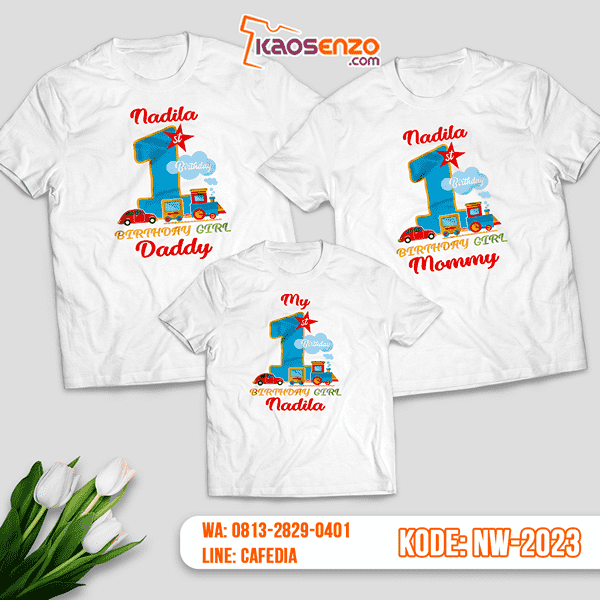 Baju Kaos Couple Keluarga Train | Kaos Ultah Anak | Kaos Train - NW 2023