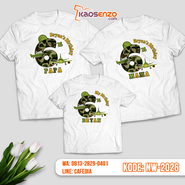 Baju Kaos Couple Keluarga Army | Kaos Ultah Anak | Kaos Army - NW 2026