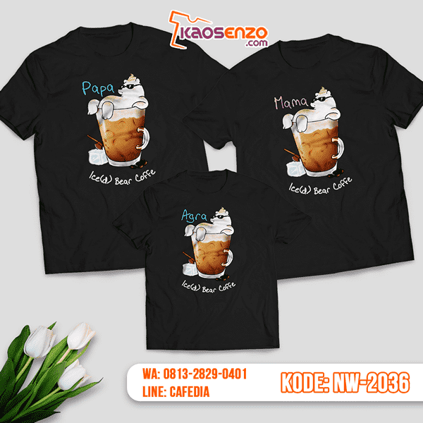 Baju Kaos Couple Keluarga Bare Bears | Kaos Family Custom | Kaos Bare Bears - NW 2036