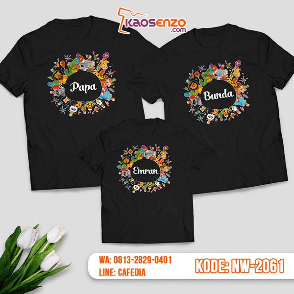 Baju Kaos Couple Keluarga Animal Zoo | Kaos Family Custom | Kaos Animal Zoo - NW 2061