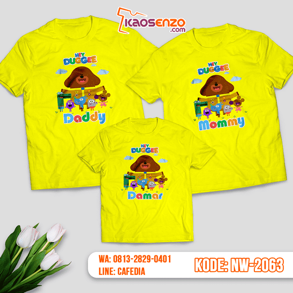 Baju Kaos Couple Keluarga Hey Duggee | Kaos Family Custom | Kaos Hey Duggee - NW 2063