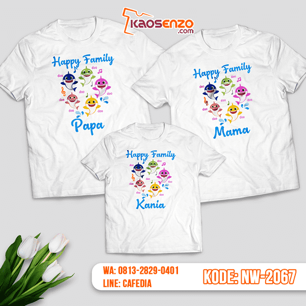 Baju Kaos Couple Keluarga Baby Shark | Kaos Family Custom | Kaos Baby Shark - NW 2067