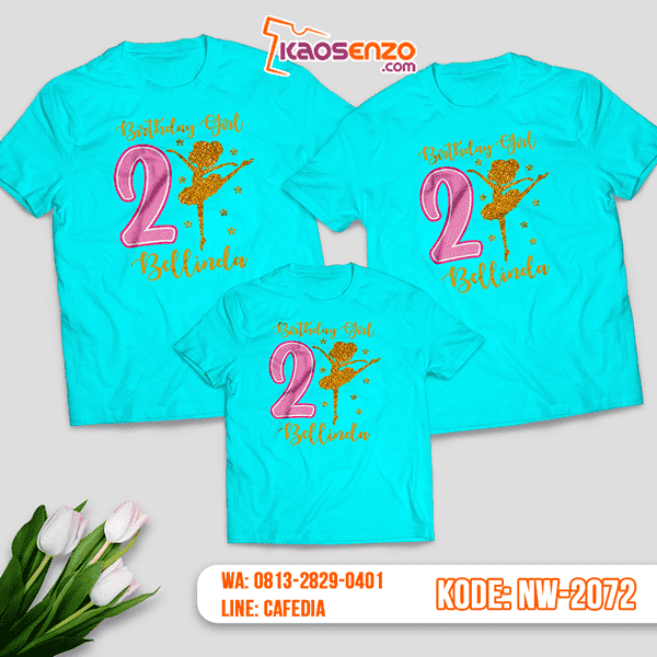 Kaos Couple Keluarga Ballet | Kaos Ulang Tahun Anak | Kaos Ballet - NW 2072