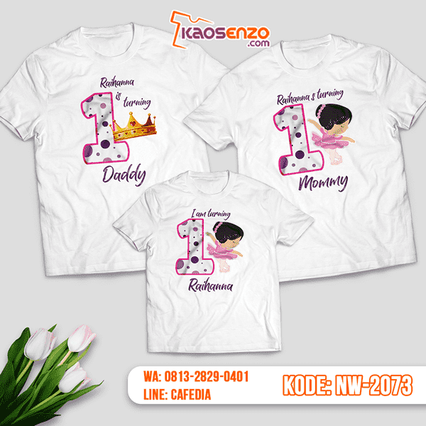 Baju Kaos Couple Keluarga Ballet | Kaos Ultah Anak | Kaos Ballet - NW 2073