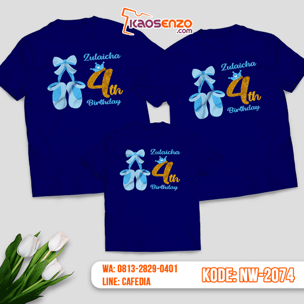 Kaos Couple Keluarga Ballet | Kaos Ulang Tahun Anak | Kaos Ballet - NW 2074