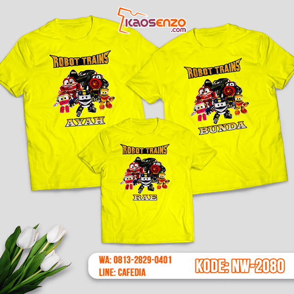 Baju Kaos Couple Keluarga Robot Trains | Kaos Family Custom | Kaos Robot Trains - NW 2080