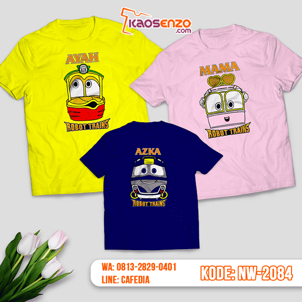 Baju Kaos Couple Keluarga Robot Trains | Kaos Family Custom | Kaos Robot Trains - NW 2084