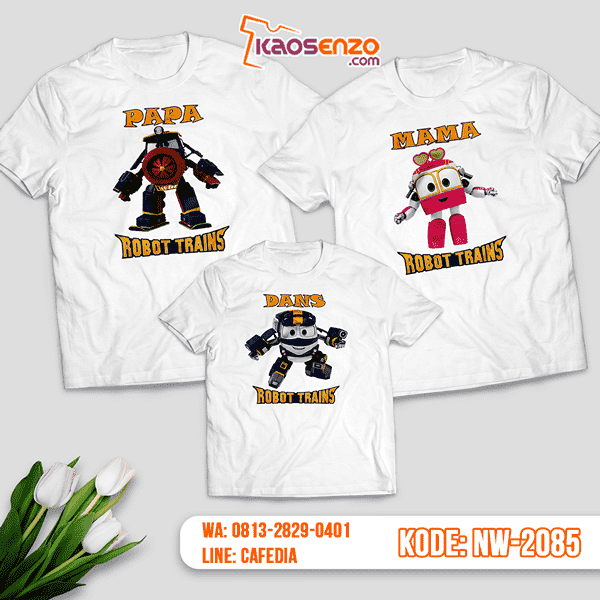 Baju Kaos Couple Keluarga Robot Trains | Kaos Family Custom | Kaos Robot Trains - NW 2085