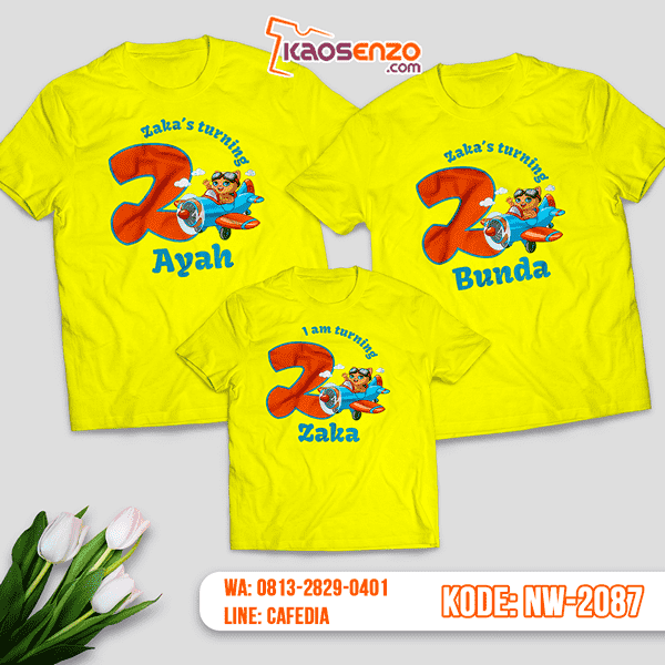 Kaos Couple Keluarga Pesawat | Kaos Ulang Tahun Anak | Kaos Pesawat - NW 2087