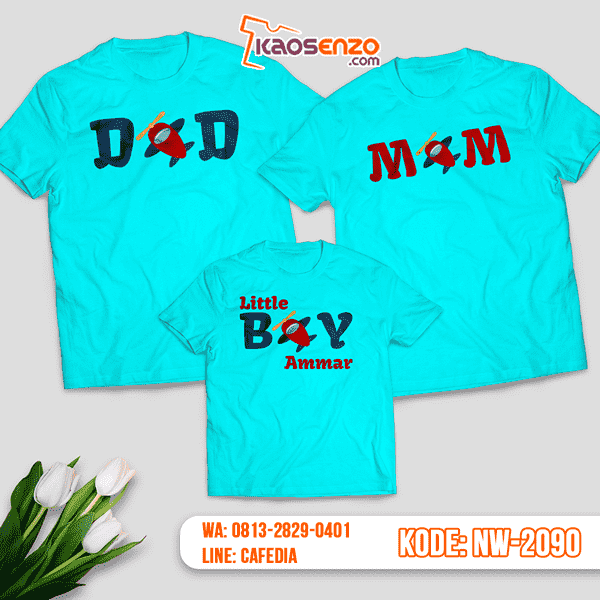 Baju Kaos Couple Keluarga Pesawat | Kaos Family Custom | Kaos Pesawat - NW 2090