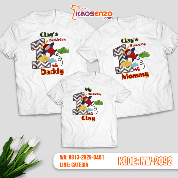 Baju Kaos Couple Keluarga Pesawat | Kaos Ultah Anak | Kaos Pesawat - NW 2092