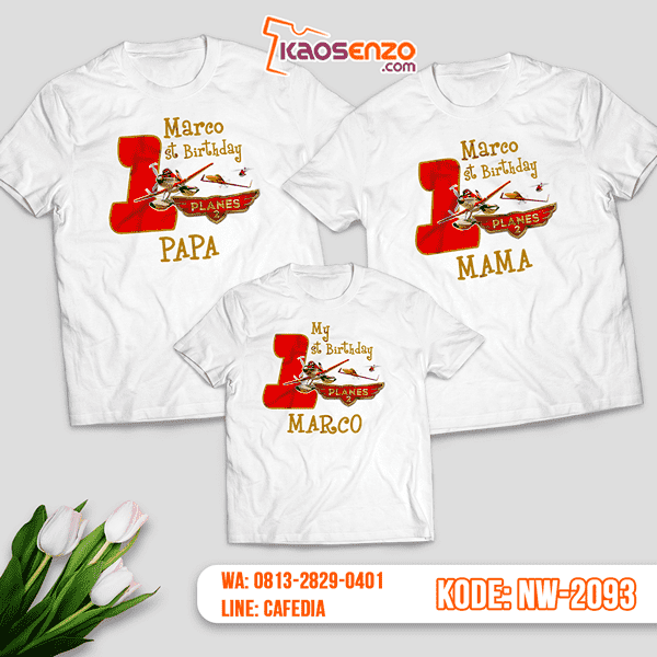 Baju Kaos Couple Keluarga Pesawat | Kaos Ultah Anak | Kaos Pesawat - NW 2093