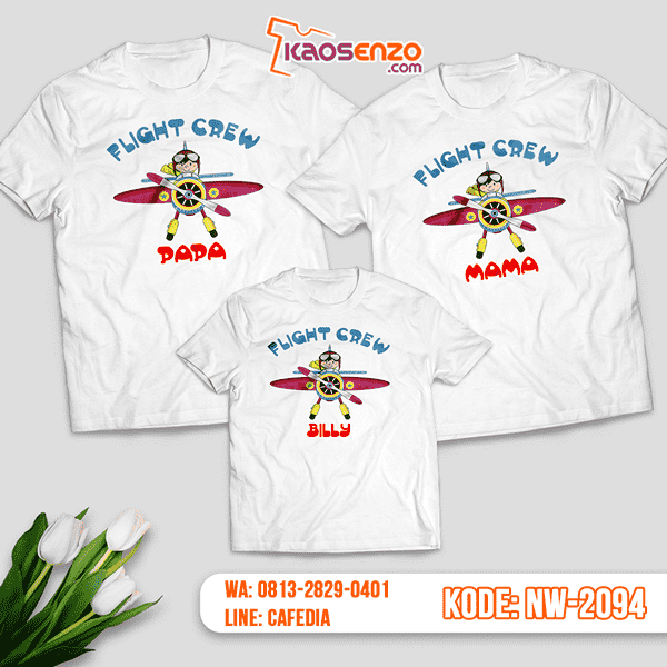 Baju Kaos Couple Keluarga Pesawat | Kaos Family Custom | Kaos Pesawat - NW 2094