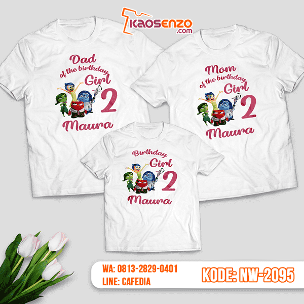 Baju Kaos Couple Keluarga Inside Out | Kaos Ultah Anak | Kaos Inside Out - NW 2095