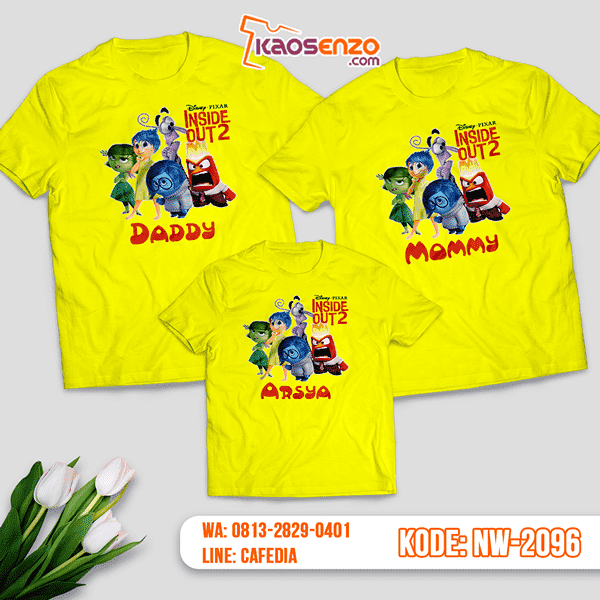 Baju Kaos Couple Keluarga Inside Out | Kaos Family Custom | Kaos Inside Out - NW 2096