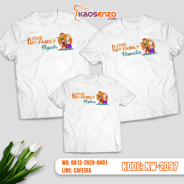 Baju Kaos Couple Keluarga Kartun Keluarga | Kaos Family Custom | Kaos Kartun Keluarga - NW 2097