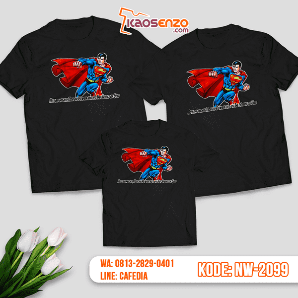 Baju Kaos Couple Keluarga Superman | Kaos Family Custom | Kaos Superman - NW 2099