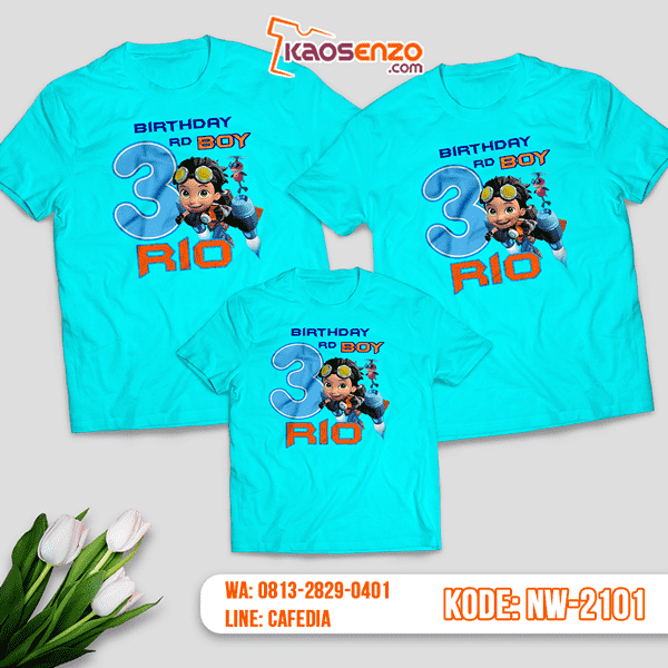 Kaos Couple Keluarga Rusty Rivets | Kaos Ulang Tahun Anak | Kaos Rusty Rivets - NW 2101